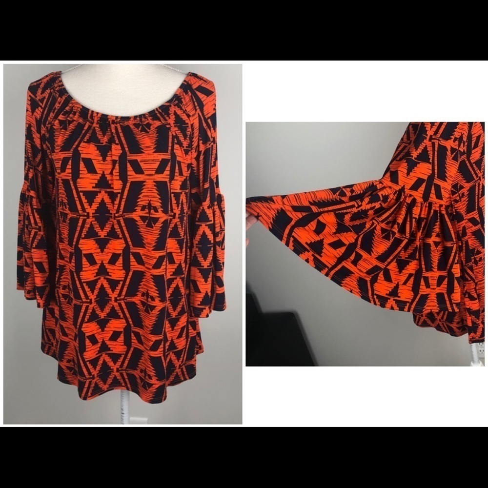 JM Collection Bell Sleeves Blouse.